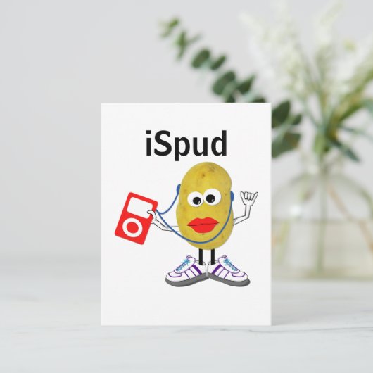 'iSpud' humoristisch parodie Briefkaart (Staand voorkant)