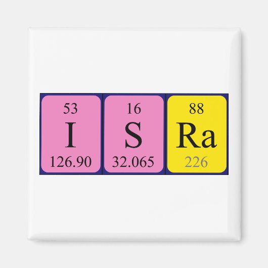 Isra periodieke table name magnet (Voorkant)