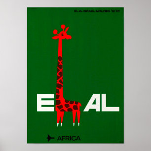 " Israël: 1960er/heute - EL AL Afrika Reise ... Poster