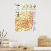 " Israël: 1996 Jeruzalem Geschiedenis MAP ... Poster (Keuken)