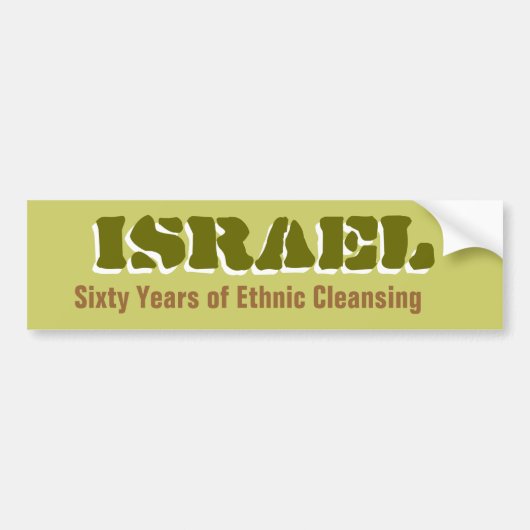 ISRAEL 60 jaar Etnische reinigingsbumperstick Bumpersticker (Voorkant)