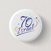 Israël 70 jaar onafhankelijkheidsdag 2018 ronde button 3,2 cm (Voorkant)