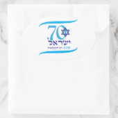 Israël 70-jarig bestaan Onafhankelijkheidsdag Hebr Ovale Sticker (Tas)