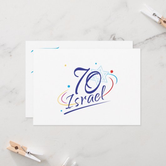 ISRAEL 70 Jubileum 2018 Onafhankelijkheidsdag Fest Kaart (Voorkant / Achterkant in situ)