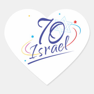 Israel 70 Jubileum Independence Day Festival Hart Sticker