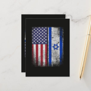 Israël-Amerikaanse vlag Israël VS wortels Amerika Aankondigingskaart