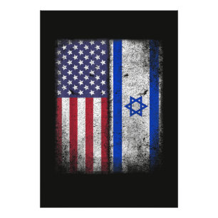 Israël Amerikaanse Vlag Israël VS wortels Amerika Foto Afdruk