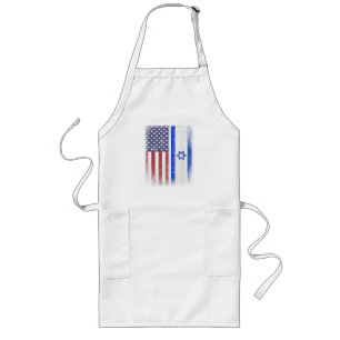 Israël Amerikaanse Vlag Israël VS wortels Amerika Lang Schort