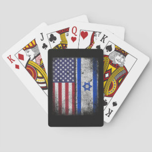 Israël Amerikaanse Vlag Israël VS Wortels Amerika Pokerkaarten