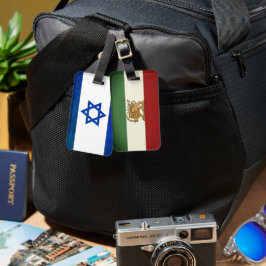 Israel and Iran Flags Travel Bagagelabel