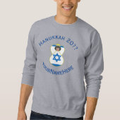 Israel Angel Chanoeka Vlag Blauw Personaliseer Man Trui (Voorkant)