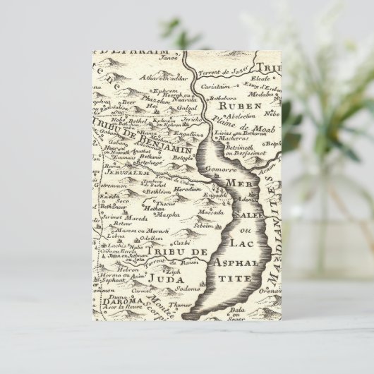 Israel Antiek kaart Bar Mitzvah RSVP Reactie (Staand voorkant)