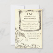 Israel Antiek kaart Bar Mitzvah RSVP Reactie (Achterkant)