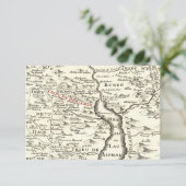 Israel Antiek Map Benjamin Bar Mitzvah Dank je Bedankkaart (Staand voorkant)