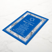 Israël Blauw Marmeren Ster van David Bar Mitzvah Folie Uitnodiging (Gedraaid)