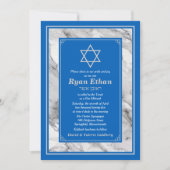 Israël Blauwe Marmeren David Ster Bar Mitzvah Kaart (Voorkant)