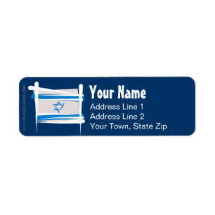 Israel Brush Flag Etiket