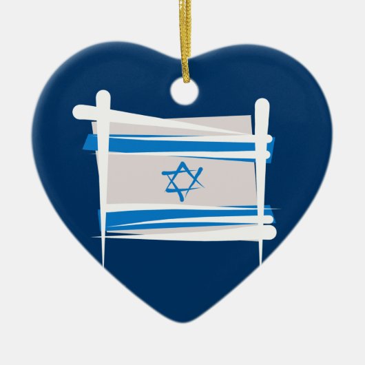 Israel Brush Flag Keramisch Ornament (Voorkant)