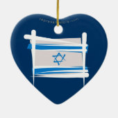 Israel Brush Flag Keramisch Ornament (Achterkant)