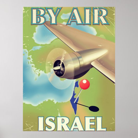 Israel By air vintage poster (Voorkant)
