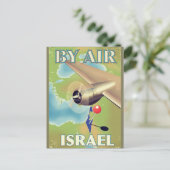 Israel By air vintage poster Briefkaart (Staand voorkant)