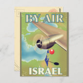 Israel By air vintage poster Briefkaart (Voorkant / Achterkant)