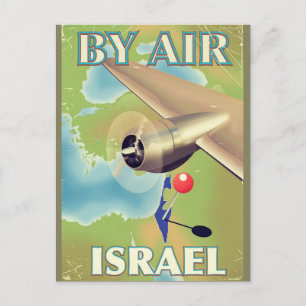 Israel By air vintage poster Briefkaart