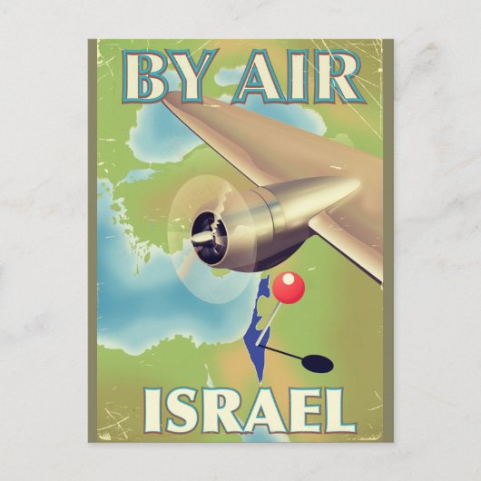 Israel By air vintage poster Briefkaart (Voorkant)