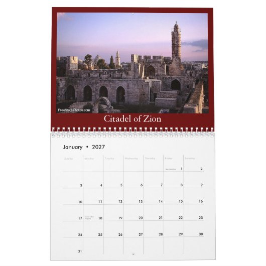 Israel Calendar Kalender (Jan 2027)