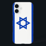 israël iPhone 16 hoesje<br><div class="desc">Vlag van Israël. Op 28 oktober 1948, vijf maanden na de vestiging van het land, werd de vlag van Israël (Hebreeuws: ד אג, Aragel: י, Alam Isra'īl) aangenomen. Het toont een blauwe ster van David op een witte achtergrond, tussen twee horizontale blauwe strepen. De blauwe strepen zijn bedoeld om de...</div>