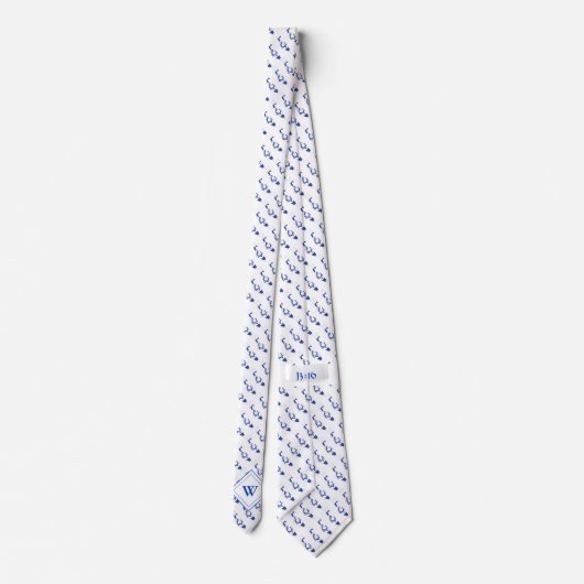 ISRAEL Christian Scripture Monogram Flag Stropdas (Achterkant)