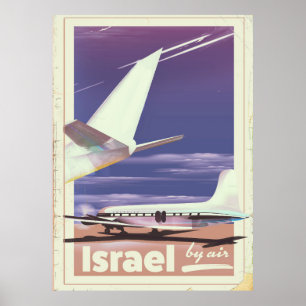 Israël Commerciële luchtvaartmaatschappij reispost Poster