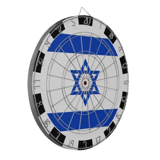 Israel Dartboard en Israëlische vlag/spelraad Dartbord (Voorkant Links)
