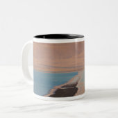 Israël, dood Zee, Ein Bokek, dood Zee, schemering Tweekleurige Koffiemok (Voorkant links)