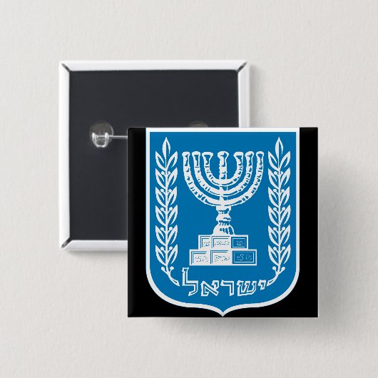 israel embleem vierkante button 5,1 cm