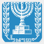israel embleem vierkante sticker (Voorkant)