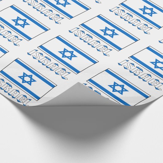 Israël en de Israëlische vlag Blauw Wit Gift Cadeaupapier (Hoek)
