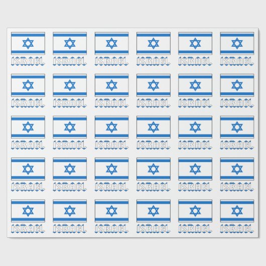 Israël en de Israëlische vlag Blauw Wit Gift Cadeaupapier (Vlak)