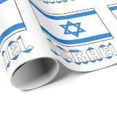 Israël en de Israëlische vlag Blauw Wit Gift Cadeaupapier (Rol Hoek)