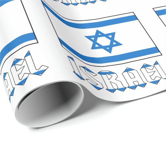 Israël en de Israëlische vlag Blauw Wit Gift Cadeaupapier (Rol Hoek)