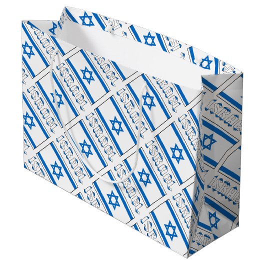Israël en de Israëlische vlag met Jouw naam Groot Cadeauzakje (Achterkant Gekanteld)