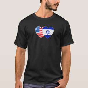 Israël en de Verenigde Staten - tweekleppige vlag  T-shirt