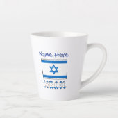 Israël en Israëlische vlag Blauwe Personalisatie Latte Mok (Rechts)