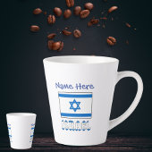 Israël en Israëlische vlag Blauwe Personalisatie Latte Mok