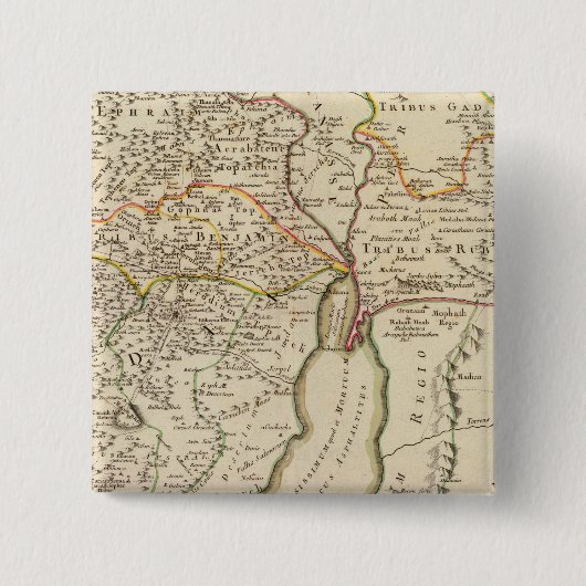 Israël en Palestina Vierkante Button 5,1 Cm (Voorkant)