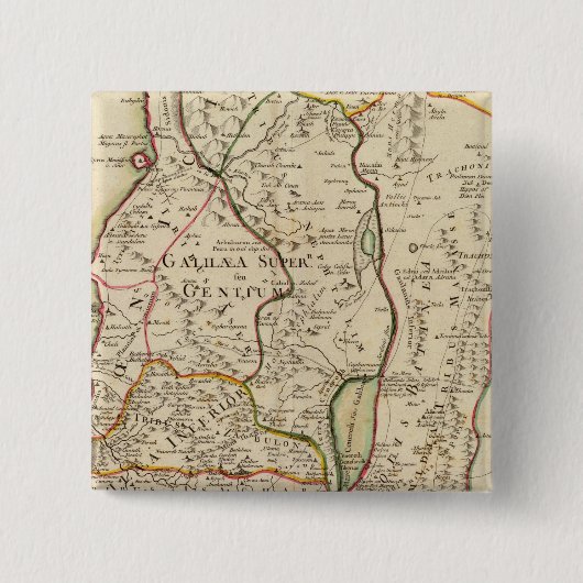 Israël en Palestina Vierkante Button 5,1 Cm (Voorkant)