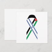 Israël en Palestina vlag vrede lint witte kaart (Voorkant / Achterkant)