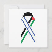 Israël en Palestina vlag vrede lint witte kaart (Voorkant)