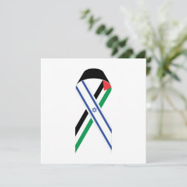 Israël en Palestina vlag vrede lint witte kaart
