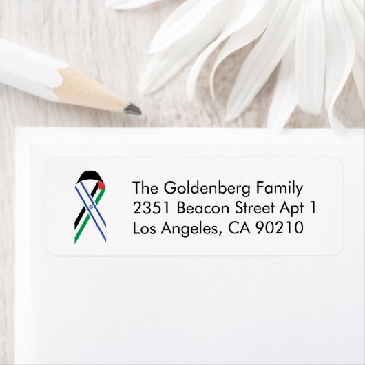 Israël en Palestina vlag vredeslint adres Etiket (Insitu)